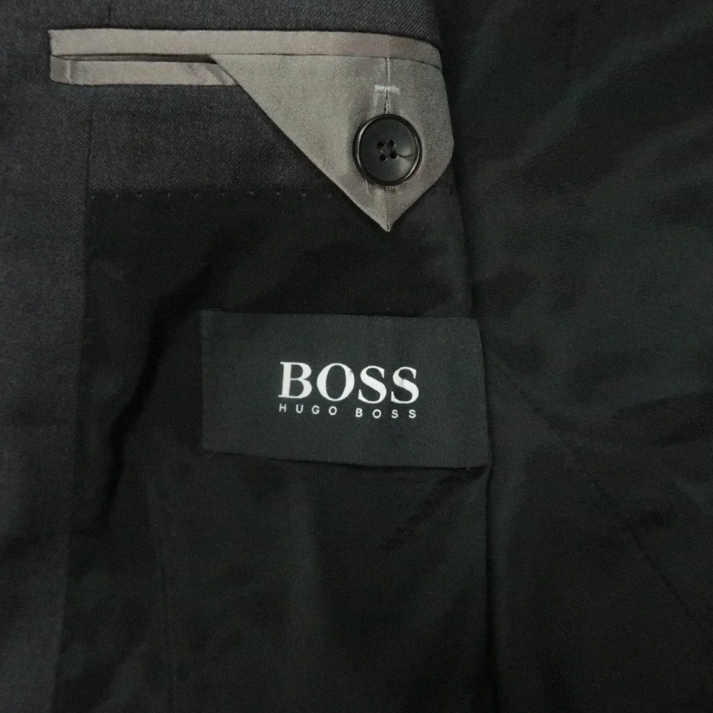 Hugo Boss Blazer Mens 42L Charcoal‎ Gray Trabaldo Togna 1840 Stretch Super 120